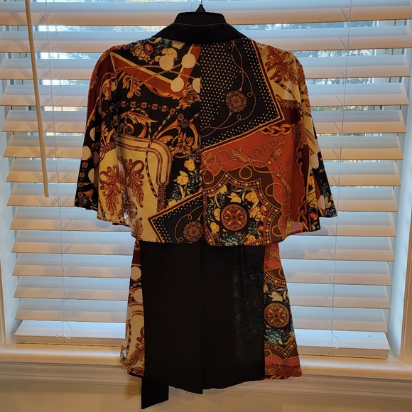 ASOS DESIGN romper with cape and scarf print detail - Picture 4 of 5